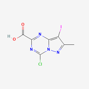 4-Chloro-8-iodo-7-methylpyrazolo[1,5-a][1,3,5]triazine-2-carboxylic acid