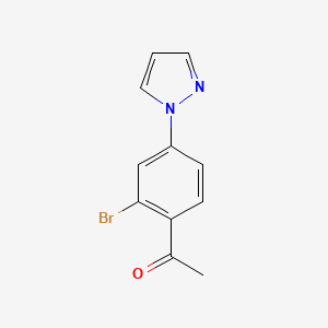 1-[2-Bromo-4-(1H-pyrazol-1-yl)phenyl]ethan-1-one