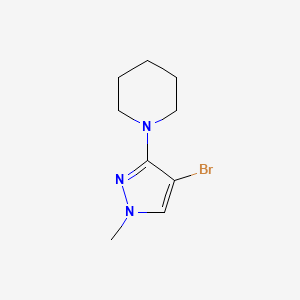 molecular formula C9H14BrN3 B13334963 1-(4-Bromo-1-methyl-1H-pyrazol-3-yl)piperidine 