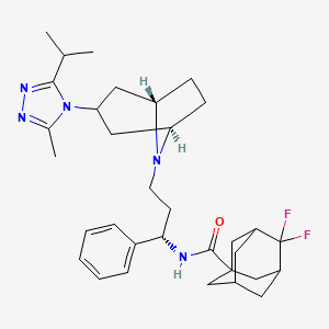 4,4-Difluoro-N-((S)-3-((1R,3R,5S)-3-(3-isopropyl-5-methyl-4H-1,2,4-triazol-4-yl)-8-azabicyclo[3.2.1]octan-8-yl)-1-phenylpropyl)adamantane-1-carboxamide