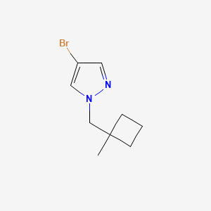 molecular formula C9H13BrN2 B13335139 4-Bromo-1-((1-methylcyclobutyl)methyl)-1H-pyrazole 