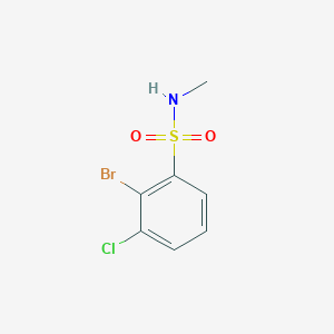 molecular formula C7H7BrClNO2S B13335141 2-Bromo-3-chloro-N-methylbenzene-1-sulfonamide 