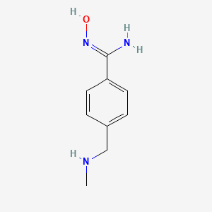 molecular formula C9H13N3O B13335146 N'-hydroxy-4-[(methylamino)methyl]benzene-1-carboximidamide 