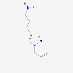 molecular formula C10H17N3 B13335161 3-[1-(2-methylprop-2-en-1-yl)-1H-pyrazol-4-yl]propan-1-amine 