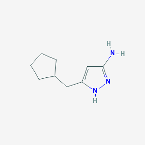 molecular formula C9H15N3 B13335172 3-(cyclopentylmethyl)-1H-pyrazol-5-amine 