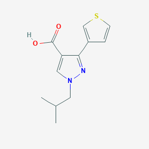 molecular formula C12H14N2O2S B13335184 1-isobutyl-3-(thiophen-3-yl)-1H-pyrazole-4-carboxylic acid 