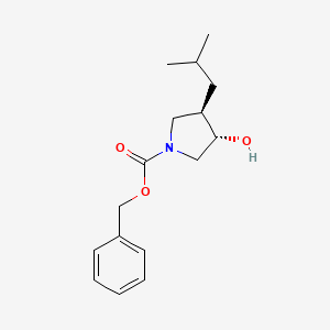 molecular formula C16H23NO3 B13335242 Benzyl (3S,4R)-3-hydroxy-4-isobutylpyrrolidine-1-carboxylate 