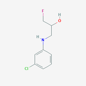 molecular formula C9H11ClFNO B13335270 1-[(3-Chlorophenyl)amino]-3-fluoropropan-2-ol 