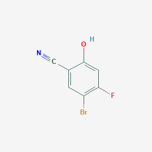 molecular formula C7H3BrFNO B13335333 5-Bromo-4-fluoro-2-hydroxybenzonitrile 