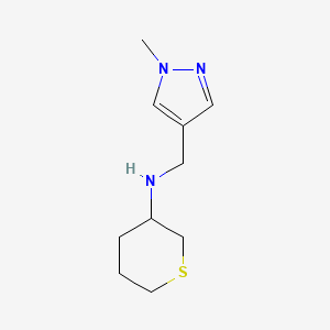 molecular formula C10H17N3S B13335358 N-[(1-methyl-1H-pyrazol-4-yl)methyl]thian-3-amine 