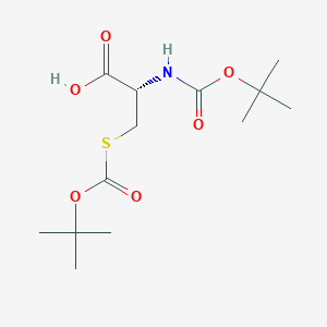 molecular formula C13H23NO6S B13335371 (S)-2-((tert-Butoxycarbonyl)amino)-3-((tert-butoxycarbonyl)thio)propanoic acid 