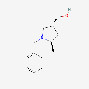 molecular formula C13H19NO B13335426 Rel-((3R,5R)-1-benzyl-5-methylpyrrolidin-3-yl)methanol 