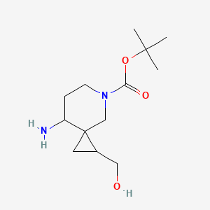 molecular formula C13H24N2O3 B13335441 tert-Butyl 8-amino-1-(hydroxymethyl)-5-azaspiro[2.5]octane-5-carboxylate 