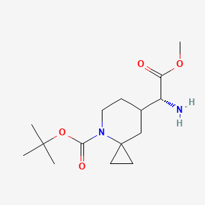 molecular formula C15H26N2O4 B13335457 tert-Butyl 7-((R)-1-amino-2-methoxy-2-oxoethyl)-4-azaspiro[2.5]octane-4-carboxylate 