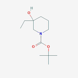 molecular formula C12H23NO3 B13335527 Tert-butyl 3-ethyl-3-hydroxypiperidine-1-carboxylate 