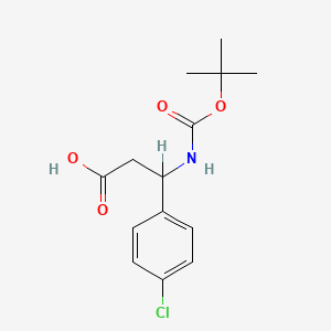 molecular formula C14H18ClNO4 B1333558 3-((tert-Butoxycarbonyl)amino)-3-(4-chlorophenyl)propanoic acid CAS No. 284493-65-8