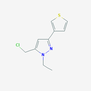 5-(chloromethyl)-1-ethyl-3-(thiophen-3-yl)-1H-pyrazole