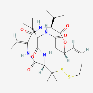 (1S,4S,7Z,10S,16E,21S)-7-Ethylidene-4,21-diisopropyl-11,11-dimethyl-2-oxa-12,13-dithia-5,8,20,23-tetraazabicyclo[8.7.6]tricos-16-ene-3,6,9,19,22-pentaone