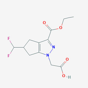 2-(5-(Difluoromethyl)-3-(ethoxycarbonyl)-5,6-dihydrocyclopenta[c]pyrazol-1(4H)-yl)acetic acid