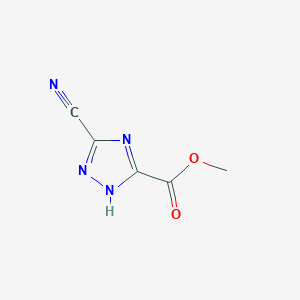 molecular formula C5H4N4O2 B13335640 methyl 3-cyano-1H-1,2,4-triazole-5-carboxylate 