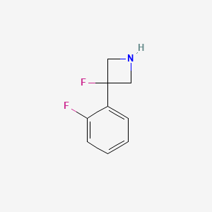 molecular formula C9H9F2N B13335652 3-Fluoro-3-(2-fluorophenyl)azetidine 