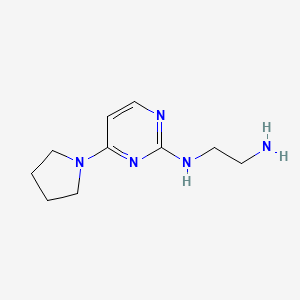 molecular formula C10H17N5 B13335654 N1-(4-(pyrrolidin-1-yl)pyrimidin-2-yl)ethane-1,2-diamine 