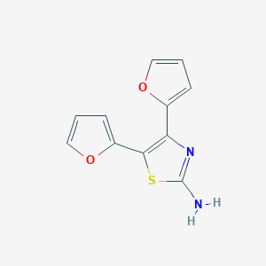 molecular formula C11H8N2O2S B1333568 4,5-Di-furan-2-yl-thiazol-2-ylamine CAS No. 722467-73-4