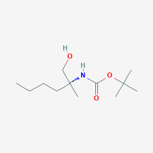 molecular formula C12H25NO3 B13335701 tert-Butyl (R)-(1-hydroxy-2-methylhexan-2-yl)carbamate 