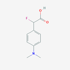 molecular formula C10H12FNO2 B13335742 2-(4-(Dimethylamino)phenyl)-2-fluoroacetic acid 