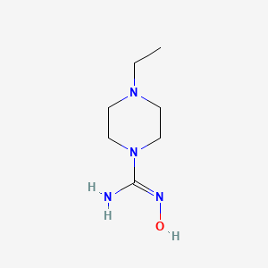 molecular formula C7H16N4O B13335743 4-ethyl-N'-hydroxypiperazine-1-carboximidamide 