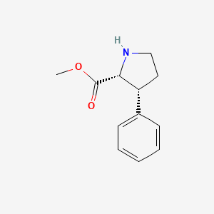 molecular formula C12H15NO2 B13335772 Methyl (2R,3R)-3-phenylpyrrolidine-2-carboxylate 