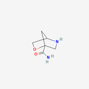 molecular formula C6H10N2O2 B13335790 2-Oxa-5-azabicyclo[2.2.1]heptane-1-carboxamide 