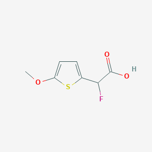 molecular formula C7H7FO3S B13335822 2-Fluoro-2-(5-methoxythiophen-2-yl)acetic acid 