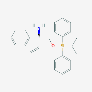 molecular formula C26H31NOSi B13335847 (S)-1-((tert-Butyldiphenylsilyl)oxy)-2-phenylbut-3-en-2-amine 