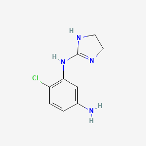 molecular formula C9H11ClN4 B13335891 6-chloro-N1-(4,5-dihydro-1H-imidazol-2-yl)benzene-1,3-diamine 