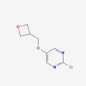 molecular formula C8H9BrN2O2 B13335894 2-Bromo-5-(oxetan-3-ylmethoxy)pyrimidine 