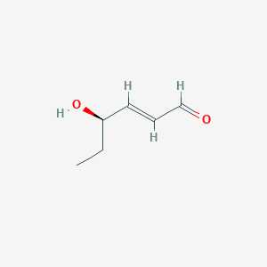 molecular formula C6H10O2 B13335913 (R,E)-4-Hydroxyhex-2-enal 