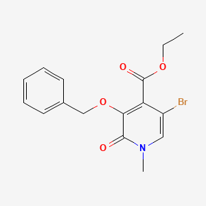 molecular formula C16H16BrNO4 B13335919 Ethyl 3-(benzyloxy)-5-bromo-1-methyl-2-oxo-1,2-dihydropyridine-4-carboxylate 