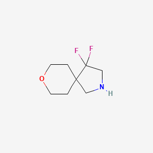 molecular formula C8H13F2NO B13335930 4,4-Difluoro-8-oxa-2-azaspiro[4.5]decane 