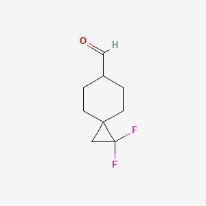 molecular formula C9H12F2O B13335946 1,1-Difluorospiro[2.5]octane-6-carbaldehyde 