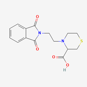 molecular formula C15H16N2O4S B13335956 4-(2-(1,3-Dioxoisoindolin-2-yl)ethyl)thiomorpholine-3-carboxylic acid 