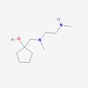 molecular formula C10H22N2O B13335963 1-((Methyl(2-(methylamino)ethyl)amino)methyl)cyclopentan-1-ol 