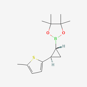 4,4,5,5-Tetramethyl-2-((1R,2R)-2-(5-methylthiophen-2-yl)cyclopropyl)-1,3,2-dioxaborolane