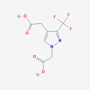 molecular formula C8H7F3N2O4 B13336047 2,2'-(3-(trifluoromethyl)-1H-pyrazole-1,4-diyl)diacetic acid 