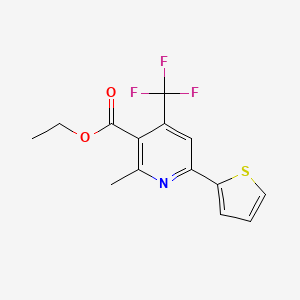 Ethyl 2-methyl-6-(thiophen-2-yl)-4-(trifluoromethyl)nicotinate