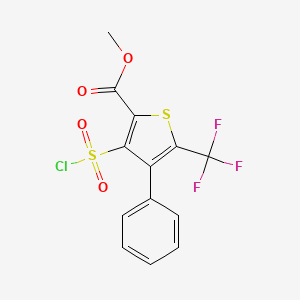molecular formula C13H8ClF3O4S2 B1333613 Methyl 3-(chlorosulfonyl)-4-phenyl-5-(trifluoromethyl)thiophene-2-carboxylate CAS No. 306935-98-8