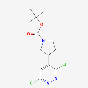 molecular formula C13H17Cl2N3O2 B13336149 tert-Butyl 3-(3,6-dichloropyridazin-4-yl)pyrrolidine-1-carboxylate 