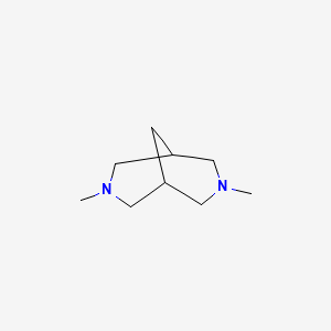 molecular formula C9H18N2 B13336172 3,7-Dimethyl-3,7-diazabicyclo[3.3.1]nonane CAS No. 14789-33-4