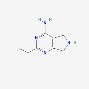 molecular formula C9H14N4 B13336210 2-(Propan-2-yl)-5H,6H,7H-pyrrolo[3,4-d]pyrimidin-4-amine 