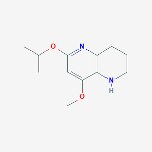 molecular formula C12H18N2O2 B13336217 6-Isopropoxy-8-methoxy-1,2,3,4-tetrahydro-1,5-naphthyridine 